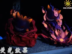 Shadow Ball Gengar & Will-O-Wisp Gengar with LED - Pokemon Resin Statue - sun Studio