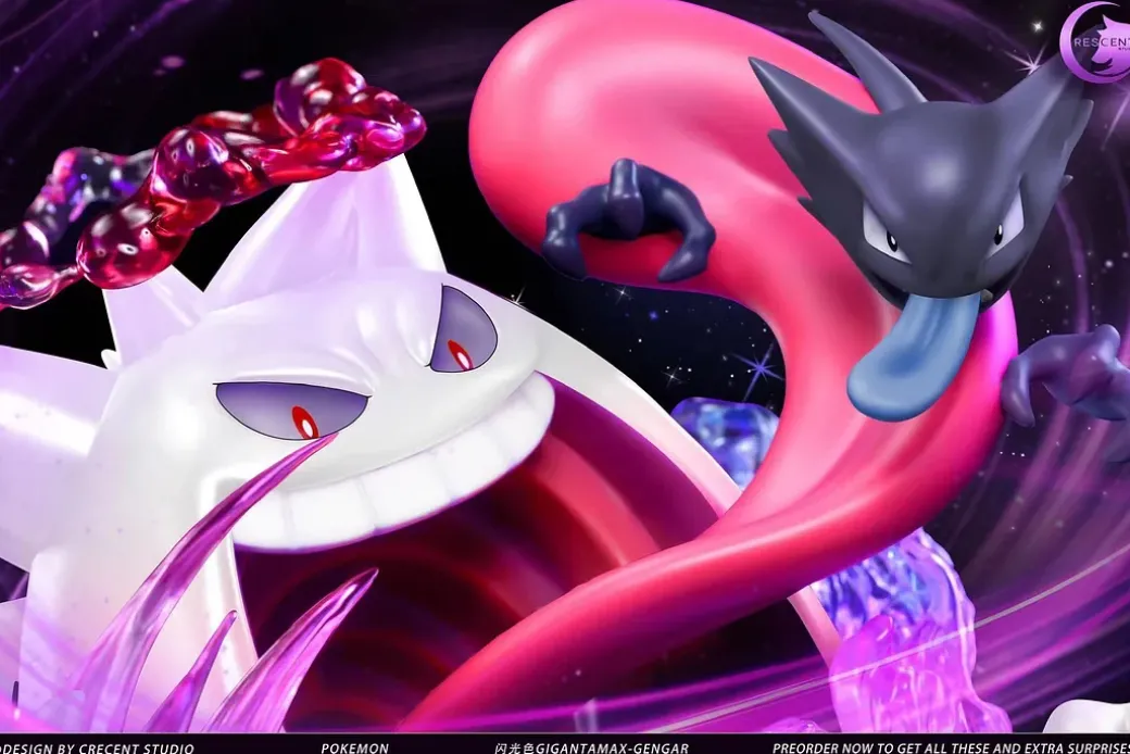 Shiny Colour Gigantamax Gengar with LED - Pokemon Resin Statue - Crescent-Studios