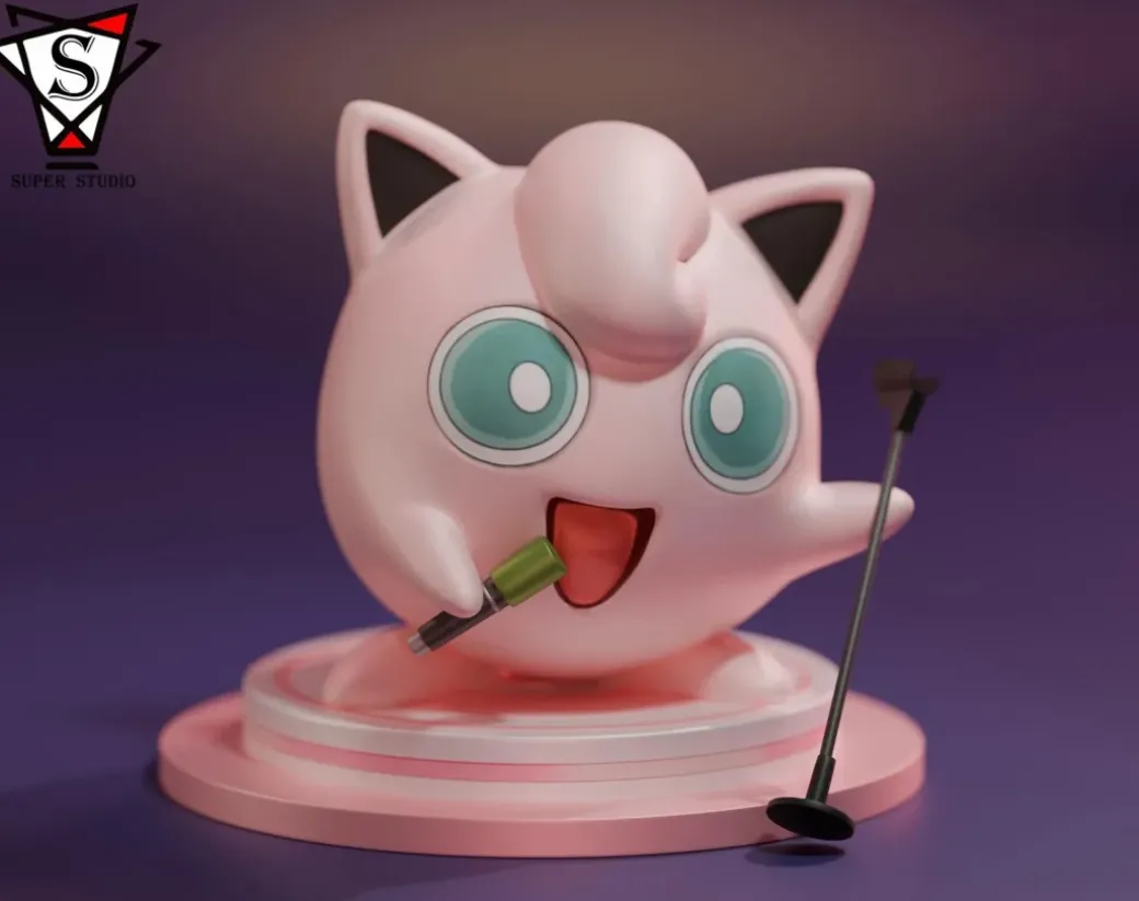 Singing Jigglypuff with LED - Pokemon Resin Statue - Super Studios