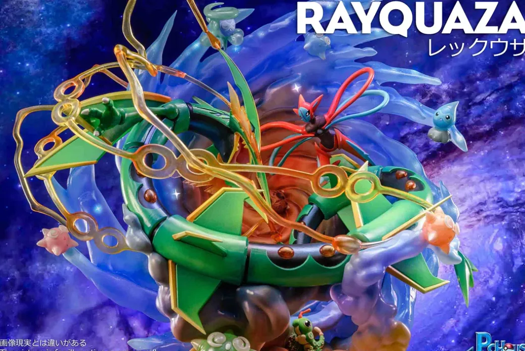 Sky Battle Rayquaza with LED - Pokemon Resin Statue - PCHouse Studios