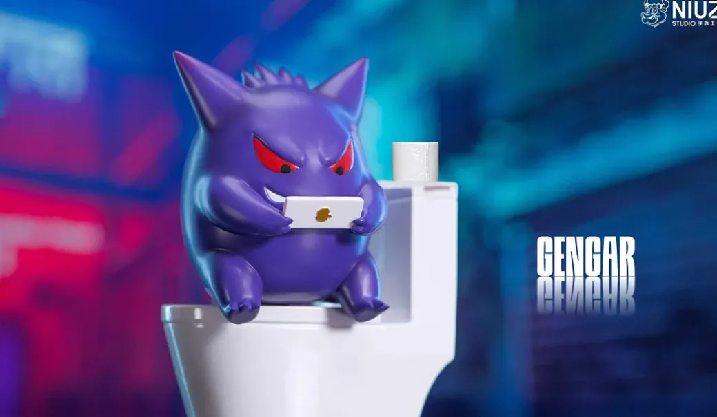 Slacking Off Gengar - Pokemon Resin Statue - NiuZi Studio