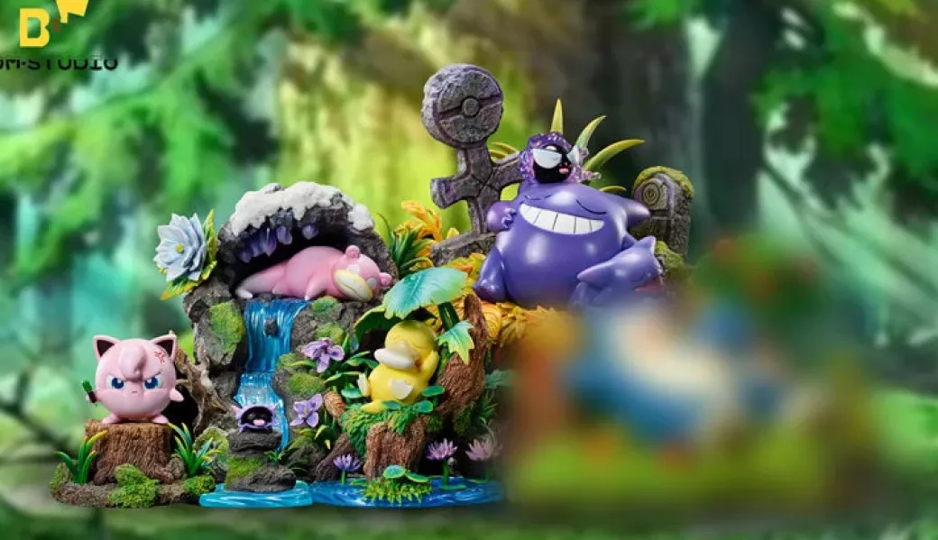 Sleeping Series 009 Gengar Family - Pokemon Resin Statue - DM Studios