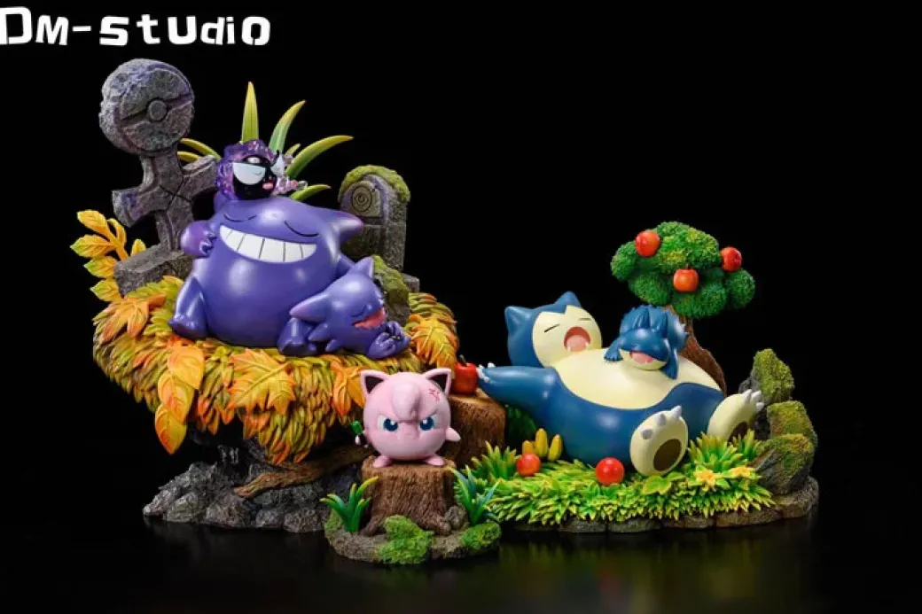 Sleeping Series 010 Snorlax Family - Pokemon Resin Statue - DM Studios