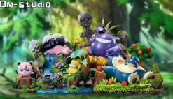 Sleeping Series 010 Snorlax Family - Pokemon Resin Statue - DM Studios