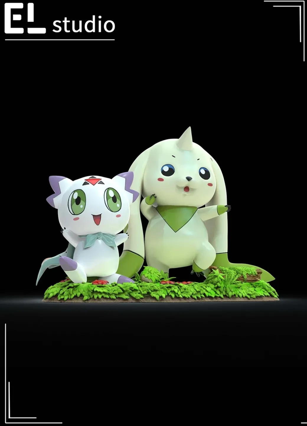 Small & Big Scale Culumon & Terriermon - Digimon Resin Statue - EL Studio