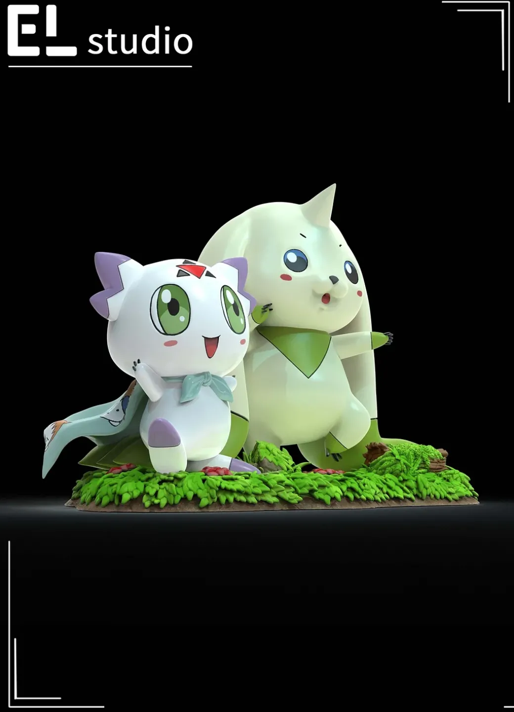 Small & Big Scale Culumon & Terriermon - Digimon Resin Statue - EL Studio