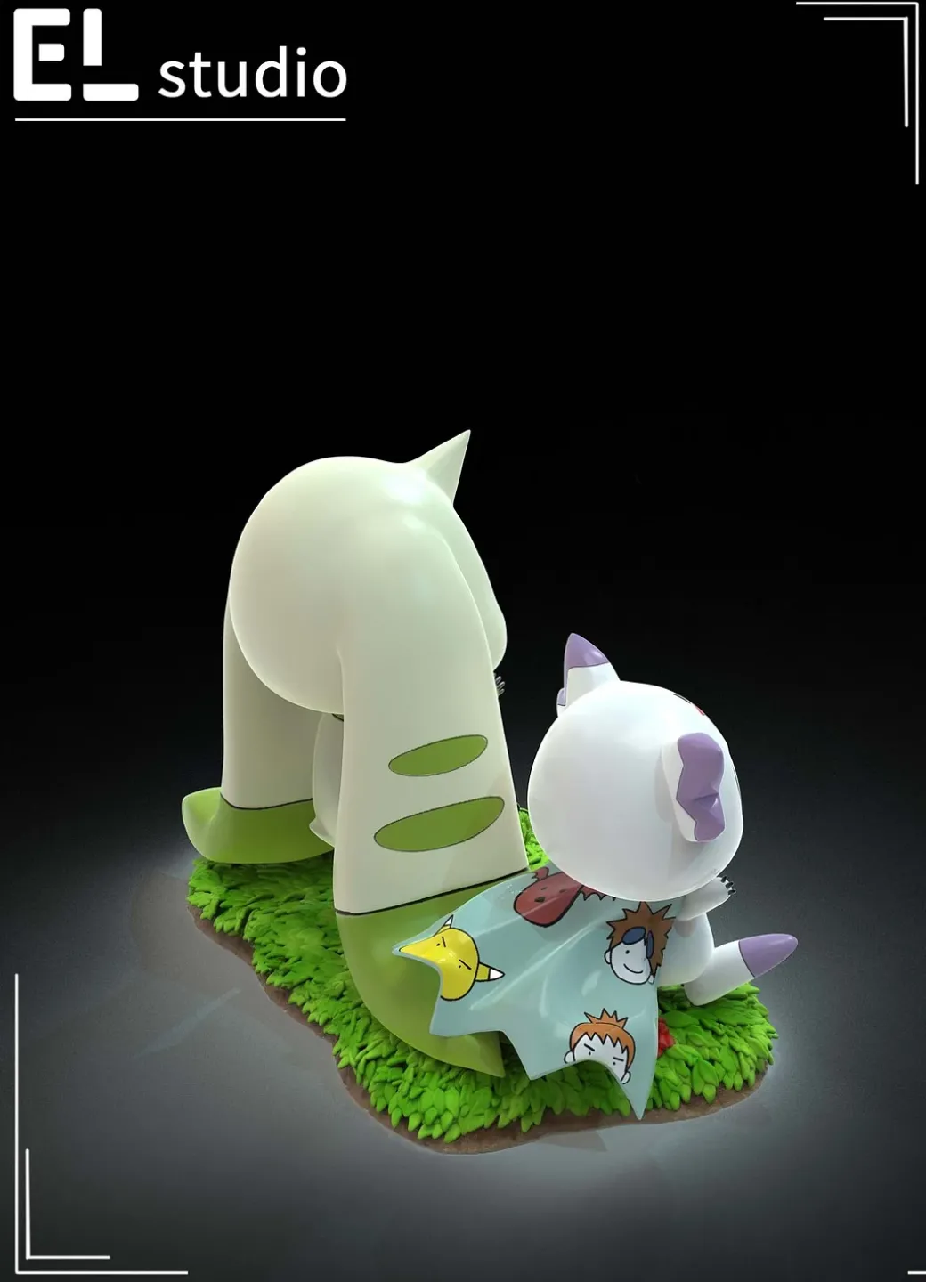 Small & Big Scale Culumon & Terriermon - Digimon Resin Statue - EL Studio