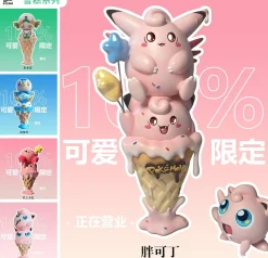 Small & Big Scale Ice Cream Clefairy & Clefable & Jigglypuff - Pokemon Resin Statue - Poker-Studios