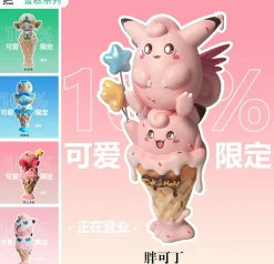 Small & Big Scale Ice Cream Clefairy & Clefable & Jigglypuff - Pokemon Resin Statue - Poker-Studios