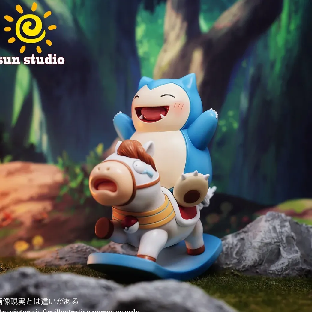 Small & Big Scale Rocking Horse Snorlax - Pokemon Resin Statue - sun Studio