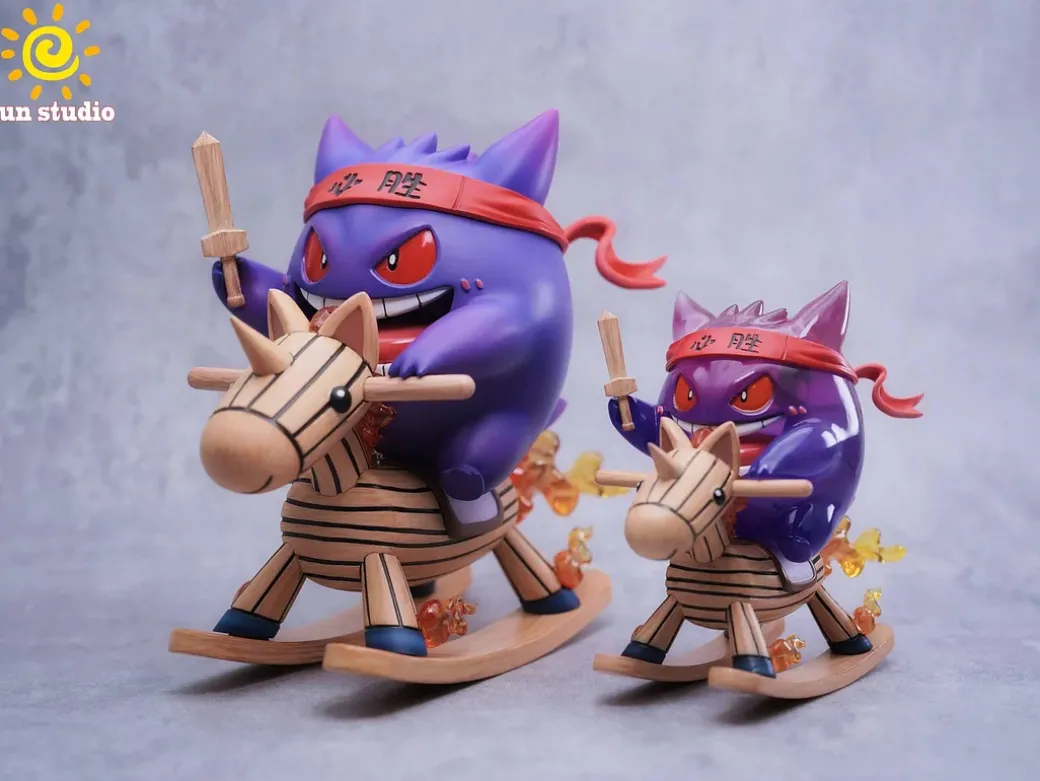Small & Big Scale Rocking Horse Gengar - Pokemon Resin Statue - sun Studio