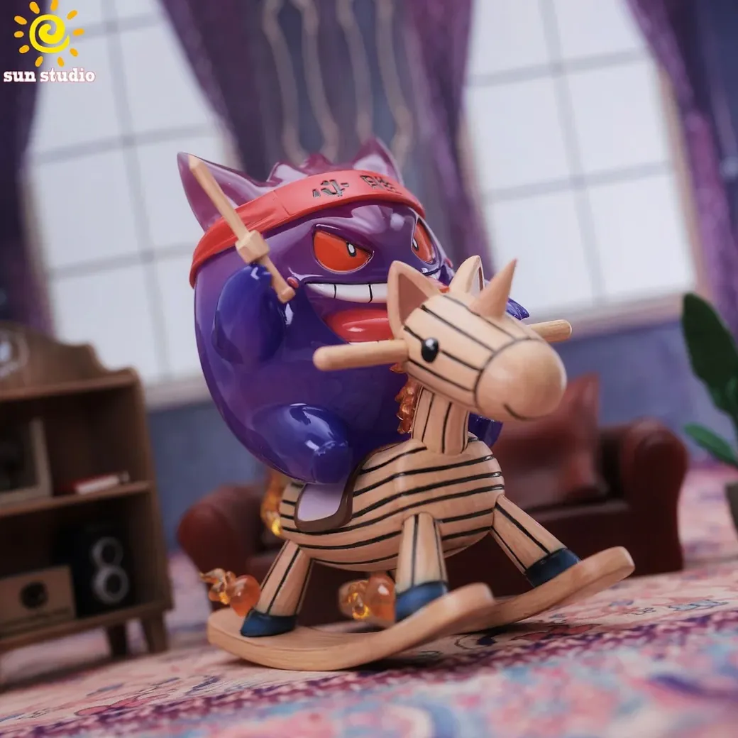 Small & Big Scale Rocking Horse Gengar - Pokemon Resin Statue - sun Studio