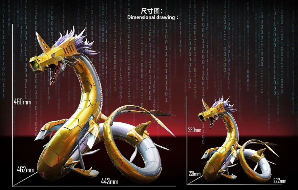 Small & Plus Scale Metal Seadramon & Chaos Seadramon - Digimon Resin Statue - My-Studio