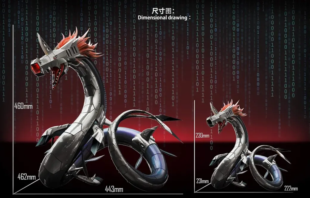 Small & Plus Scale Metal Seadramon & Chaos Seadramon - Digimon Resin Statue - My-Studio
