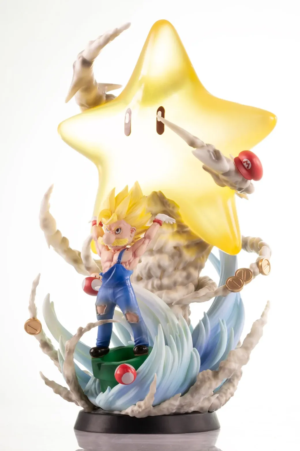 Spirit Bomb Super Mario with LED - Dragon Ball Super Mario Statue - ChaoShe Studio