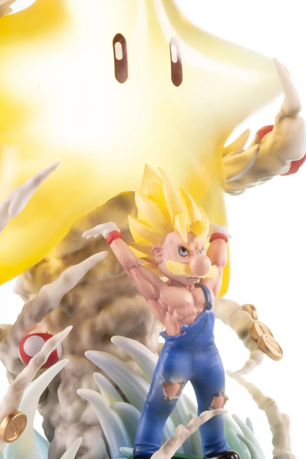Spirit Bomb Super Mario with LED - Dragon Ball Super Mario Statue - ChaoShe Studio