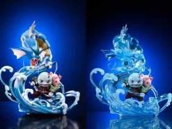 Squirtle Cosplay Tanjiro Kamado & Jigglypuff Cosplay Nezuko Kamado - Pokemon Demon Slayer: Kimetsu no Yaiba Resin Statue - Midnight Studio