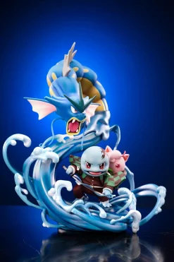 Squirtle Cosplay Tanjiro Kamado & Jigglypuff Cosplay Nezuko Kamado - Pokemon Demon Slayer: Kimetsu no Yaiba Resin Statue - Midnight Studio