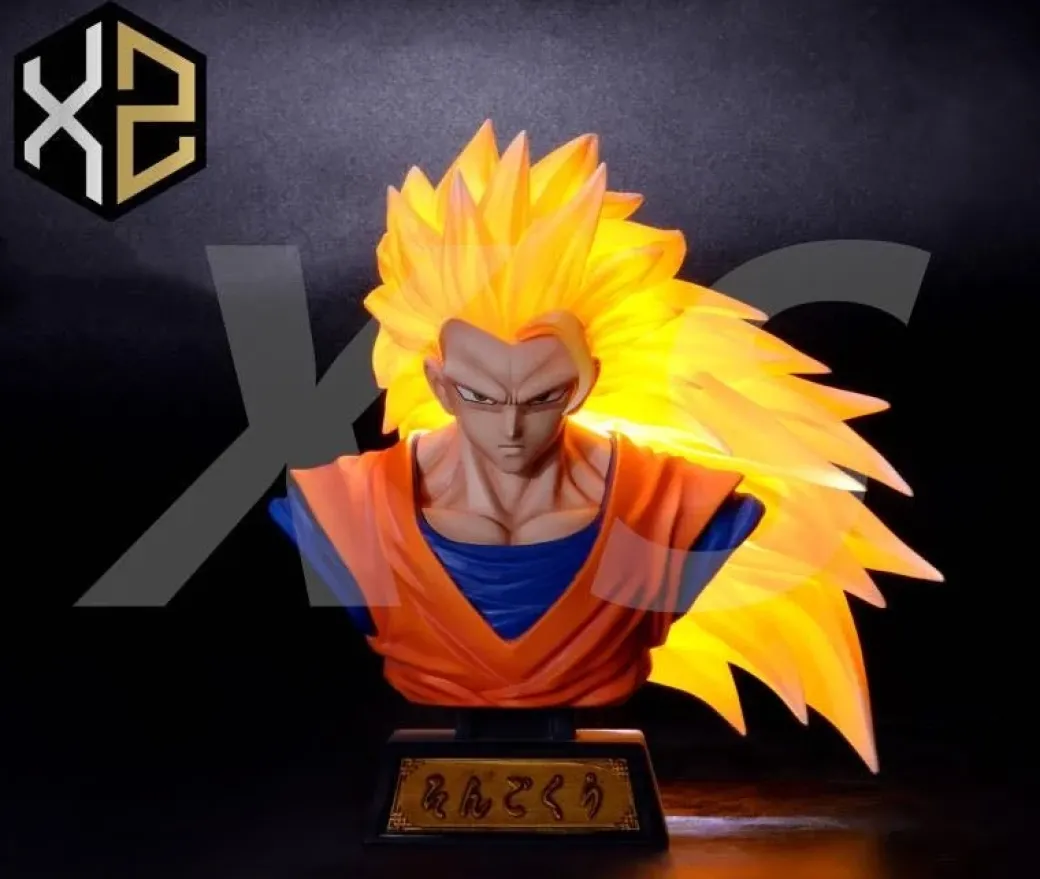 Super Saiyan 3 Son Goku Bust Statue - Dragon Ball Resin Statue - XS Studios