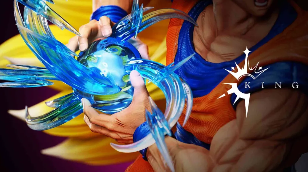 Super Saiyan 3 Son Goku with LED - Dragon Ball Resin Statue - KING Studio