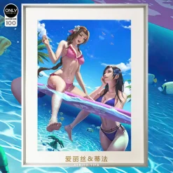 Swimsuit Aerith Gainsborough & Tifa Lockheart Decorative Painting - (FF7) Final Fantasy VII Decorative Painting - Mystical Art Studios