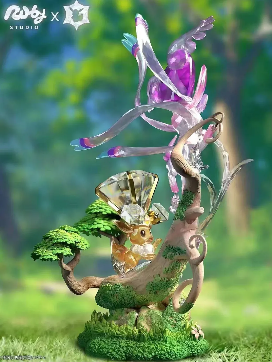 Terastallized Eevee Forest Series 001 Sylveon & Eevee - Pokemon Resin Statue - Ruby Studio
