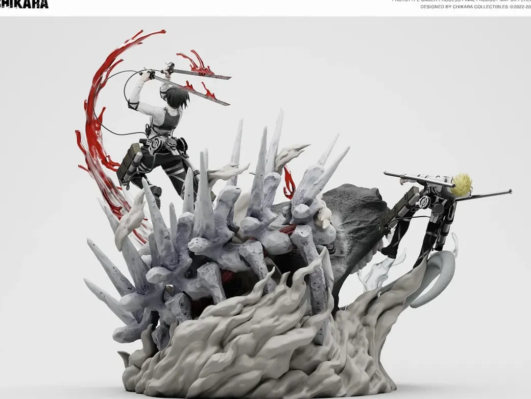 The Battle of Heaven and Earth Mikasa Ackerman & Armin Arlert - Attack on Titan Resin Statue - CHIKARA Studios