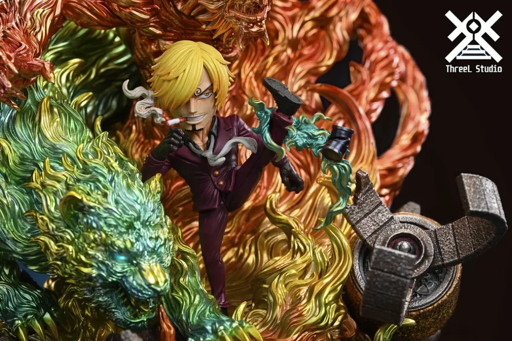 The Final Battle in Onigashima Sanji with LED - ONE PIECE Resin Statue - ThreeL Studios