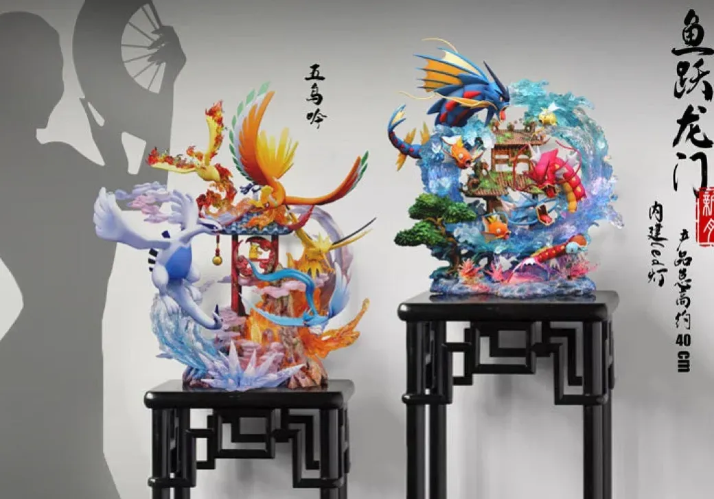 The Leap to the Dragon's Door with LED - Pokemon Resin Statue - Crescent-Studios