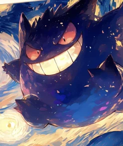 The Starry Night Gengar Decorative Painting - Pokemon - Xingkong Studio