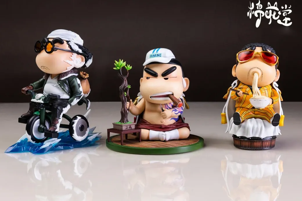 Three Marine Admirals Cosplay Shin-chan - Crayon Shin-chan ONE PIECE Resin Statue - MianHuaTang Studios