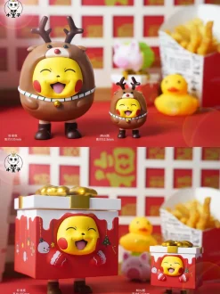 Tide Play Series 001 Reindeer & Gift Box Cosplay Pikachu - Pokemon Resin Statue - Princekin Studio