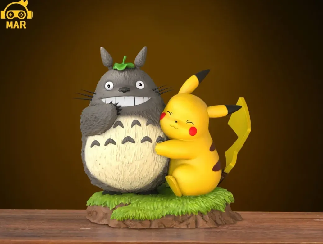 Totoro & Pikachu - My Neighbor Totoro Pokemon Resin Statue - MAR Studio
