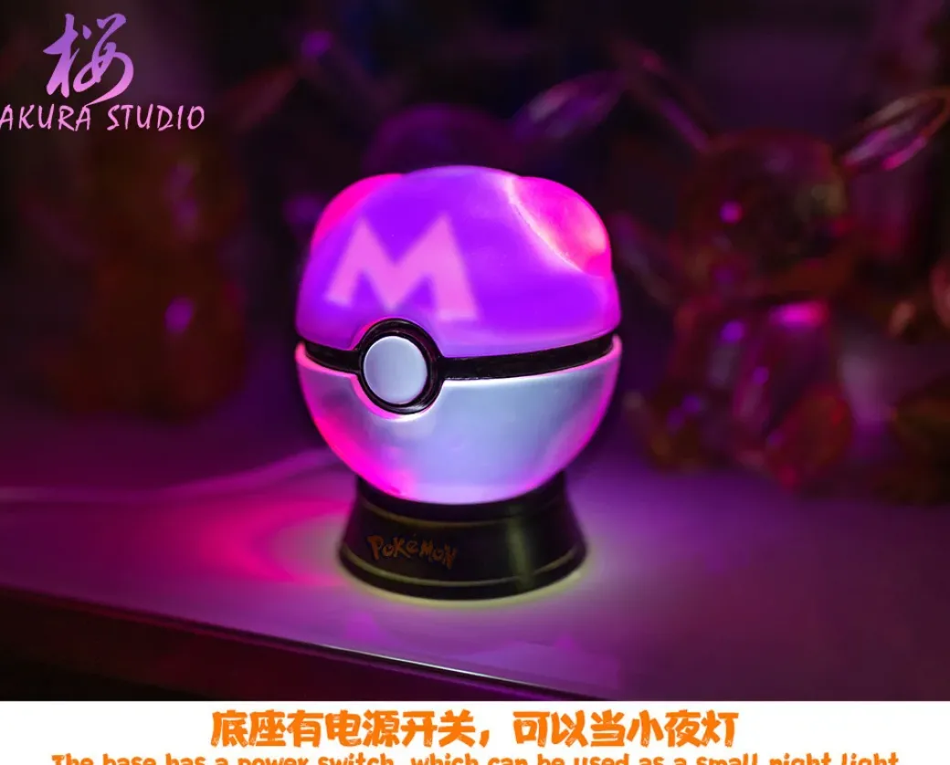 Transparent Master Ball with LED - Pokemon Resin Statue - SAKURA Studio