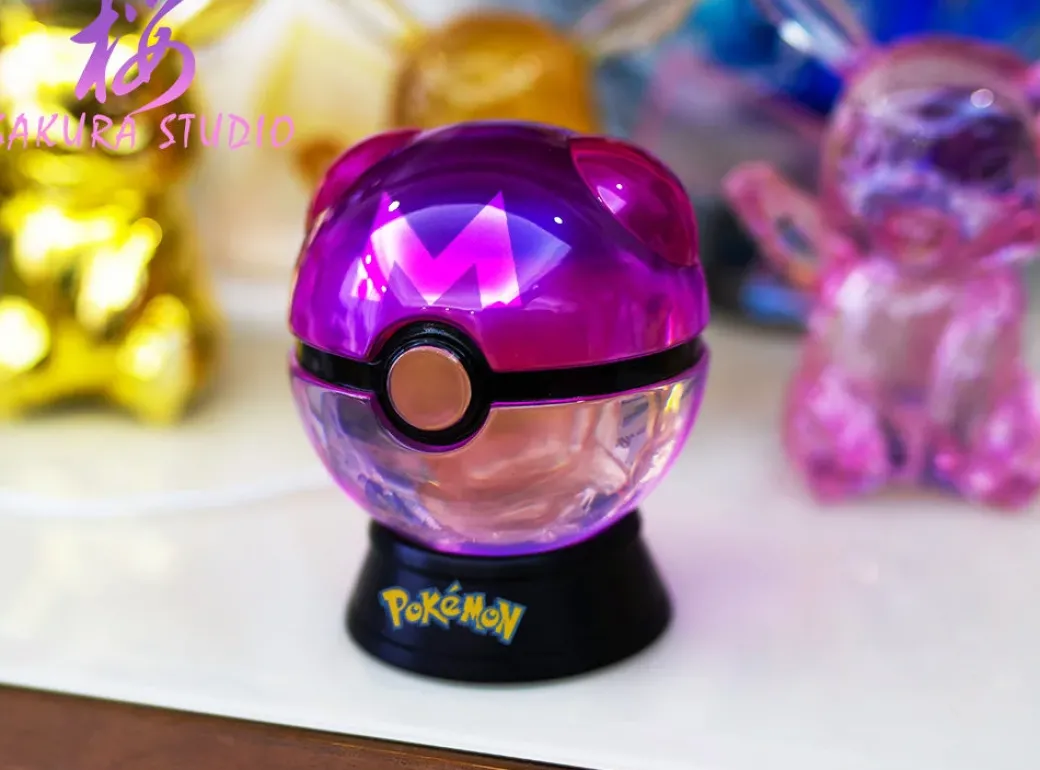 Transparent Master Ball with LED - Pokemon Resin Statue - SAKURA Studio