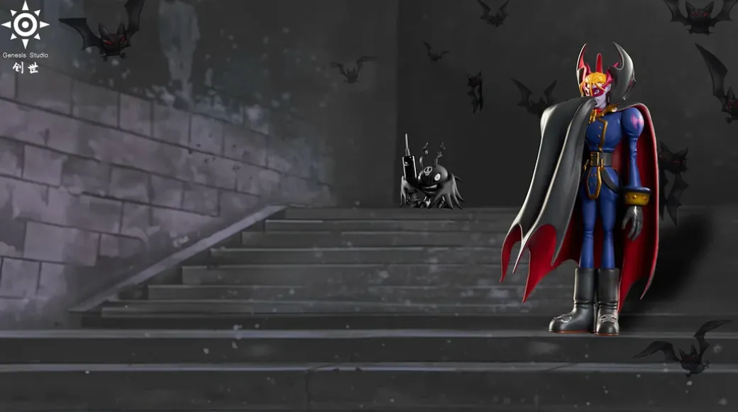 Vamdemon Chapter Series 004 Vamdemon & 005 DemiDevimon - Digimon Resin Statue - Genesis-Studio