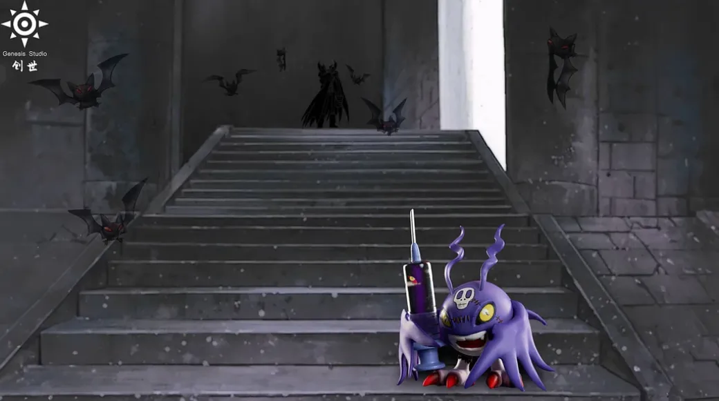 Vamdemon Chapter Series 004 Vamdemon & 005 DemiDevimon - Digimon Resin Statue - Genesis-Studio