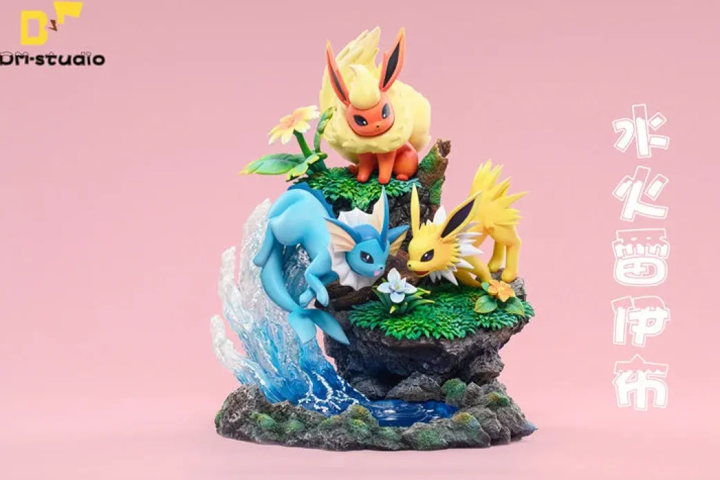 Vaporeon & Flareon & Jolteon - Pokemon Resin Statue - DM Studios