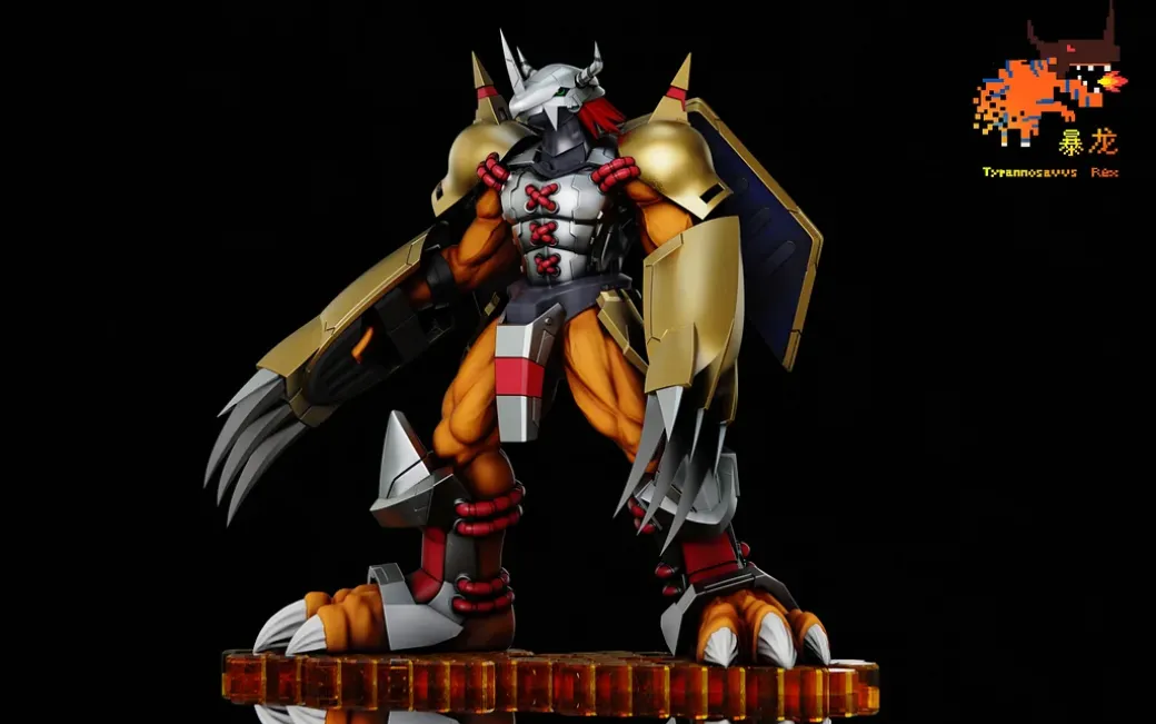 War Greymon & Metal Garurumon - Digimon Resin Statue - Tyrannosaurus Rex Studios