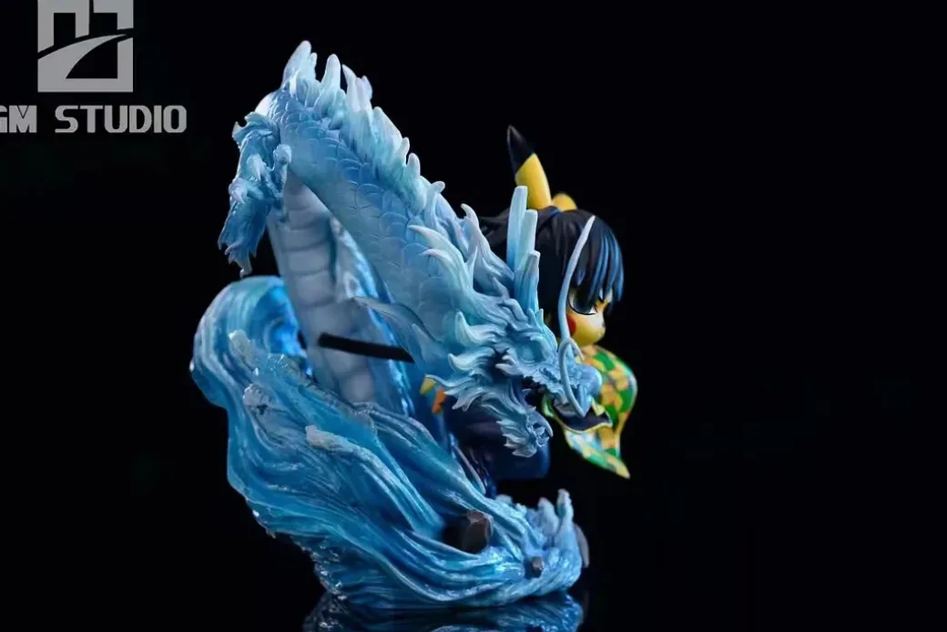 Water Hashira Giyu Tomioka Cosplay Pikachu - Pokemon Demon Slayer: Kitmetsu no Yaiba Resin Statue - GM Studios