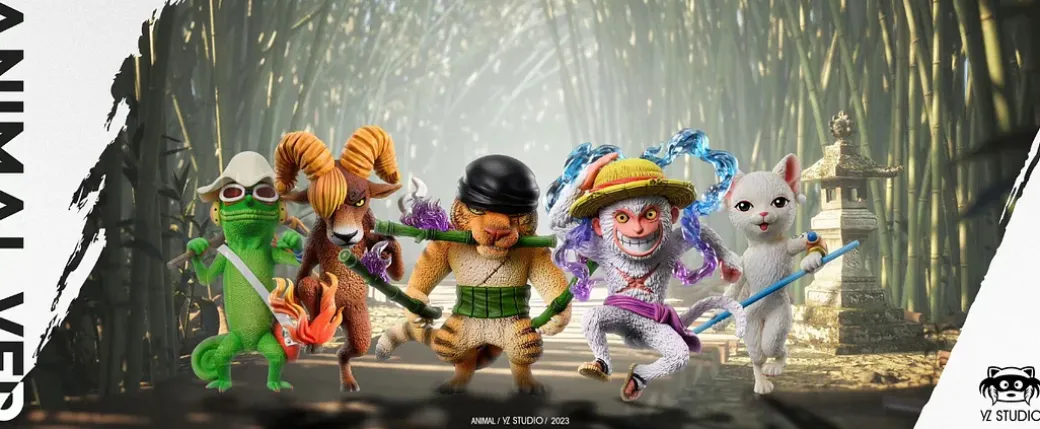 WCF Scale Animals Series 004 Usopp & 005 Nami - ONE PIECE Statue - YZ Studios