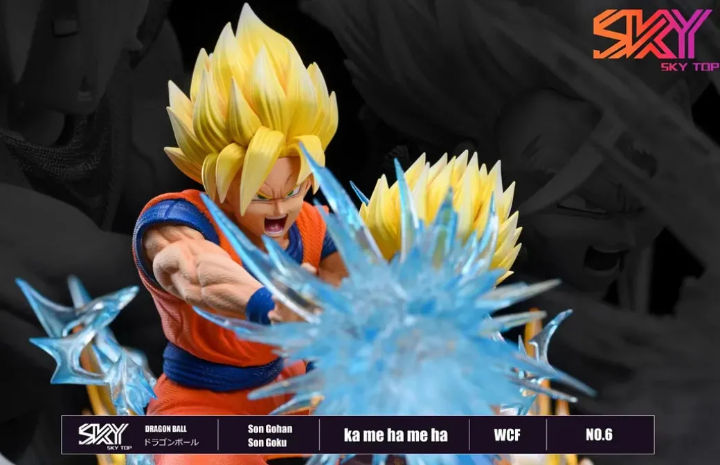 WCF Scale Famous Scene Series 002 Son Gohan & Son Goku's Kamekameha with LED - Dragon Ball Resin Statue - Sky Top Studios