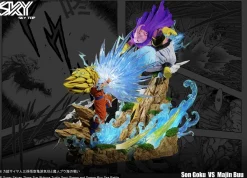 WCF Scale Super Saiyan 3 Son Goku VS Buu - Dragon Ball Resin Statue - Sky Top Studios