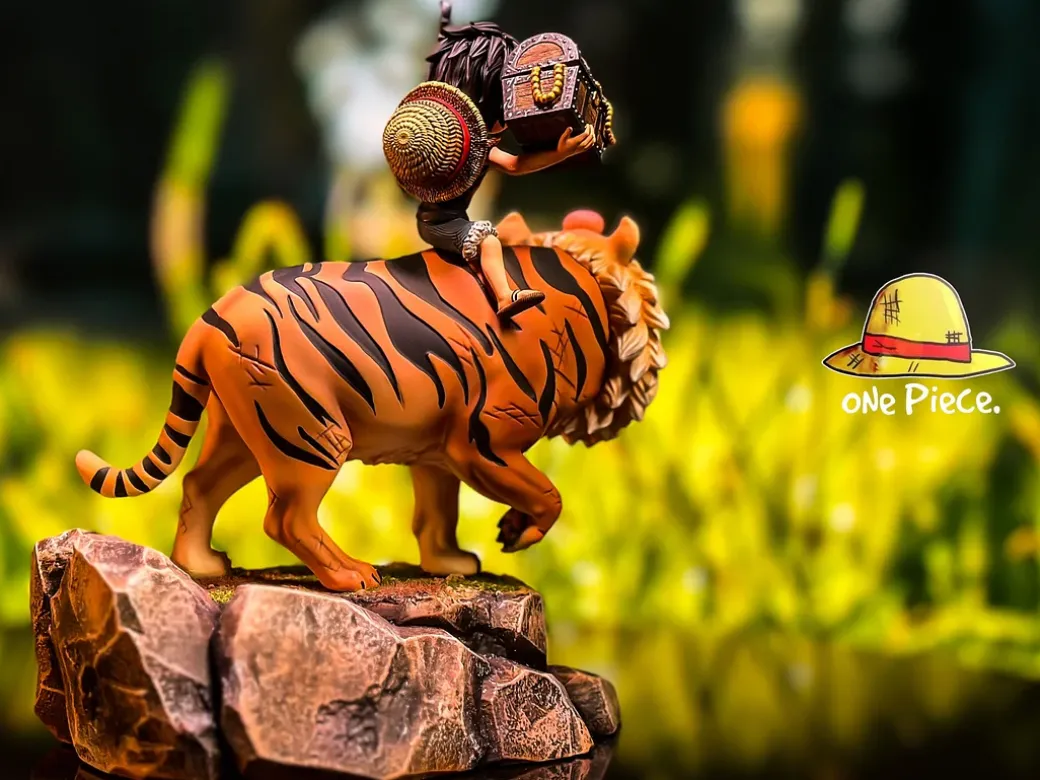 WCF Scale Tiger Riding & Monkey D. Luffy - ONE PIECE Resin Statue - ONE Piece. Studio